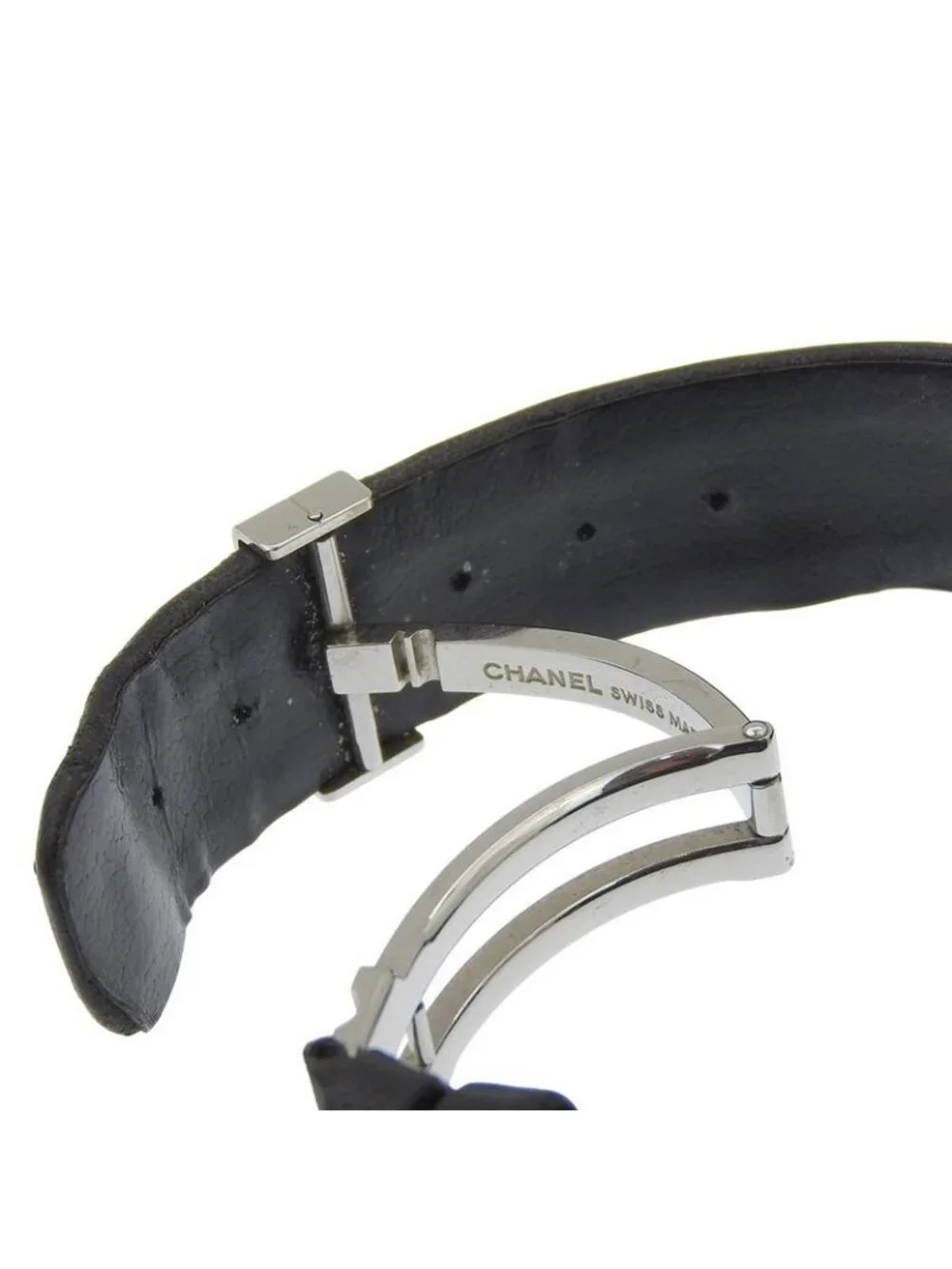 Chanel Quilted Stainless Steel Leather Black Quartz Analog Display - Picture 8 of 8